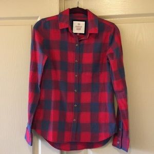 NWOT So - red checked flannel long sleeve top